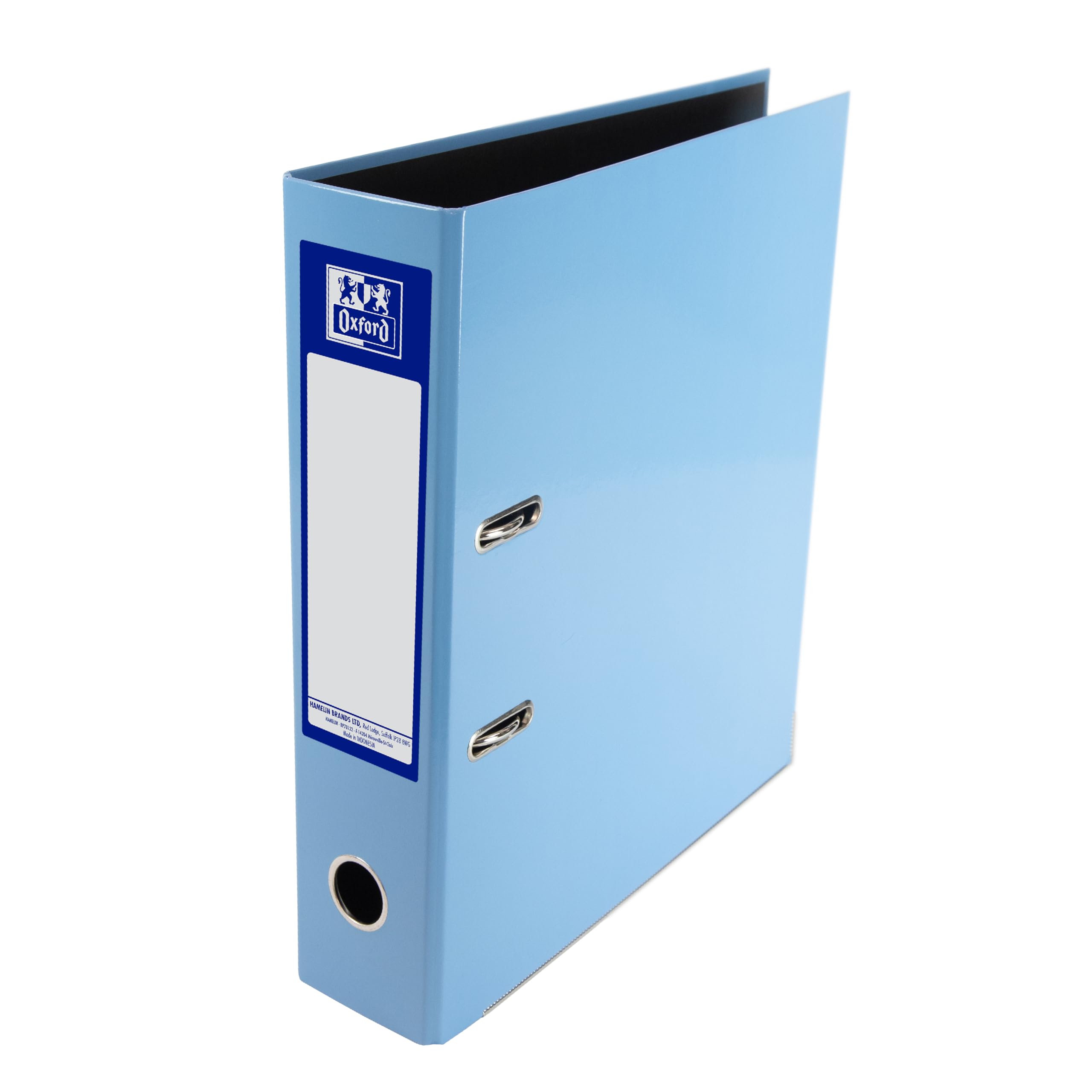 Oxford Premium A4 Lever Arch File, Light Blue Single Folder, Heavy Duty