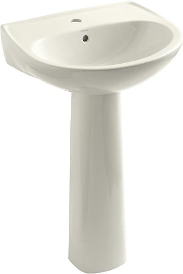 Sterling A Kohler Company 442121 96 Sacramento Single Hole Pedestal Sink 18 25 L X 21 25 W X 34 H Biscuit Amazon Com