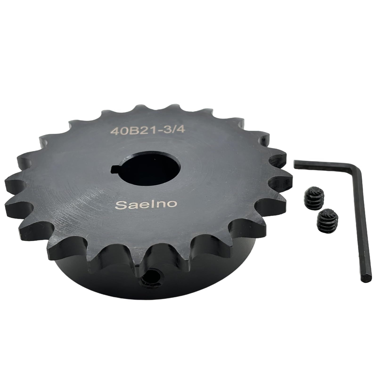 Photo 1 of Saelno #40 Roller Chain Sprocket Type B 3/4 inch Bore 21 Tooth, Hardened Antirust 1045 Steel Drive Sprockets 40B21-3/4