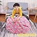 Lukeight Stuffed Animal Storage Bean Bag Chair, Bean Bag Cover for Organizing Kid’s Room - Fits a Lot of Stuffed Animals, Large/Sweetheart Pink