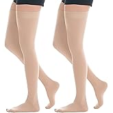 20-30mmHg Thigh High Compression Stockings, Silicone Dot Band Anti-Slip Compression Socks for Women & Men, Medical Compression Socks for Nurses,Pregnant,Varicose Veins, Sports Recovery