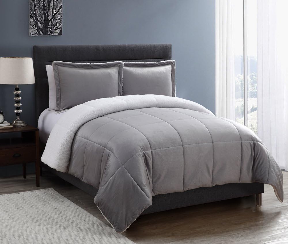 Amazon Com Vcny Home Queen Comforter Set Micro Mink Feel Ultra