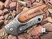 Buckshot Outdoor Hunting Survival Assisted Open Pocket Folding Cleaver Knife Razor Blade - Personalized Custom Name (Natural Wood)
