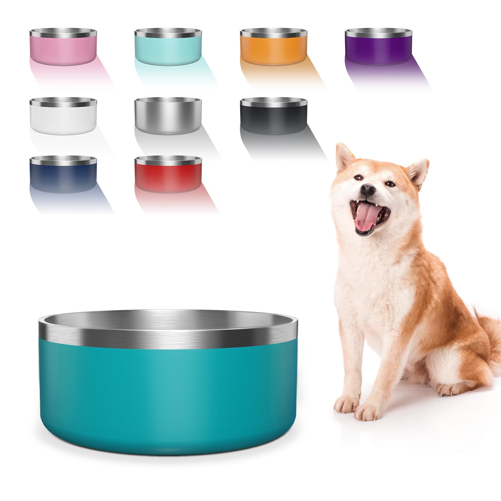 Personalized Dog Bowl With Name - Non-Slip Stainless Steel Pet Food/Water Dish, Dishwasher Safe