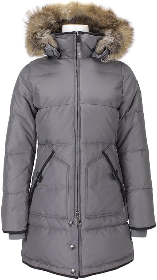 Pajar Women's Cougar Long Down Parka with Fur Hood, Steel