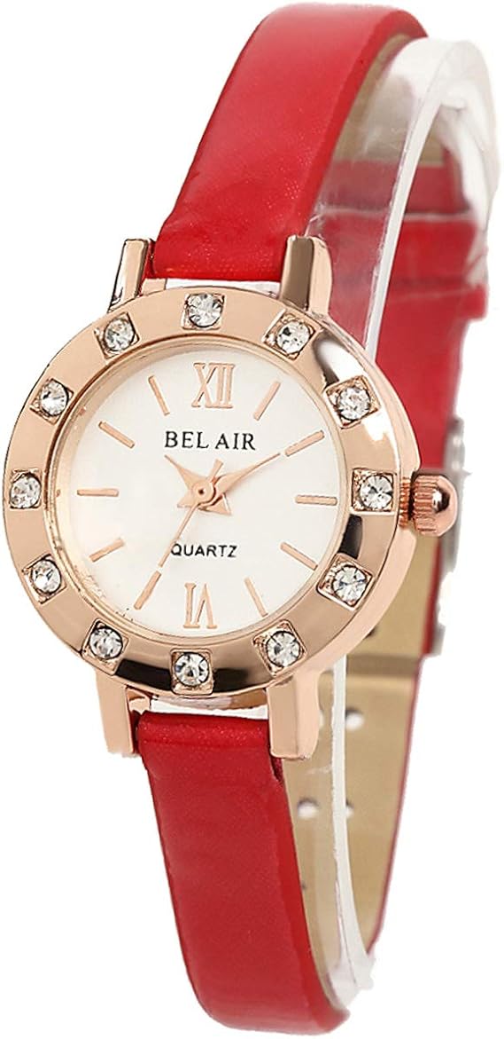 Amazon Yh4 Pgrd 腕時計 レディース アナログ ラインストーン 細身 シンプル ウォッチ ピンクゴールド レッド レディース腕時計 腕時計 通販
