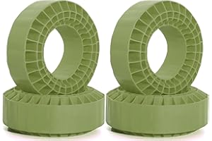 Chanjorlin 1.9 RC Silicone Rubber Insert Foam Soft waterproof 108x42mm Fit 118-122mm 1/10 Crawler Wheels Tires For 1:10 Crawler Car Traxxas TRX4 Axial SCX10 Capra RXB10 RC4WD D90 TF2 Gen8 4PCS (Green)