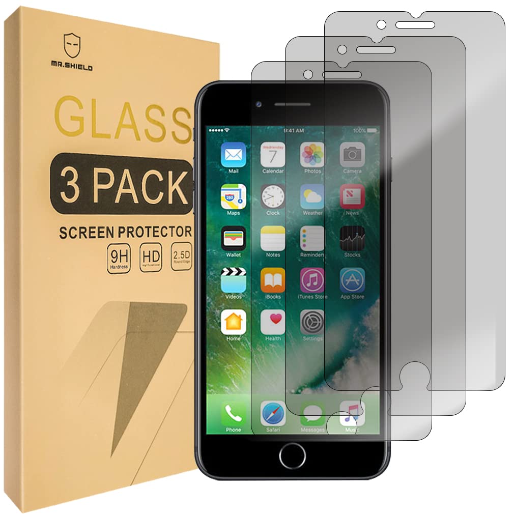 Photo 1 of Mr.Shield [3-PACK] Privacy Screen Protector Compatible with iPhone 7 Plus/iPhone 8 Plus [Tempered Glass] [Anti Spy] Screen Protector with Lifetime Replacement