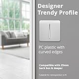 Trendi Switch 1 Gang 2 Way Glossy White Rocker Light Switch 10 Amp Pack view 6
