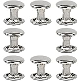300sets Stainless Steel Leather Rivets Double Cap Rivet Tubular Metal Studs Repairs Decoration Craft Accessories for Leather Craft Clothes Shoes Bags Belts (8mm Silver)