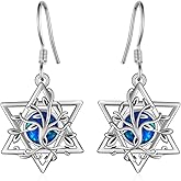 Star of David Earrings for Women 925 Sterling Silver Tree of Life David Star Earrings Jewish Jewelry Gifts for Women