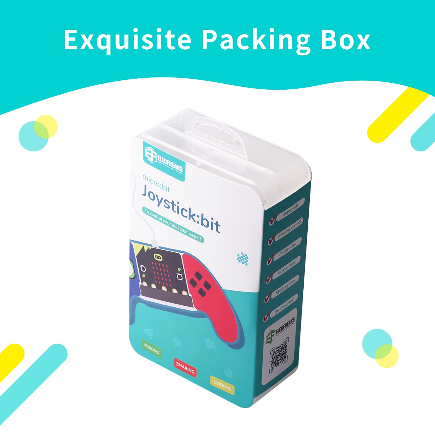 ELECFREAKS microbit Game Joystick Wireless Control Handle by micro:bit STEAM Education DIY Graphical Programming Controller(Without Micro:bit)