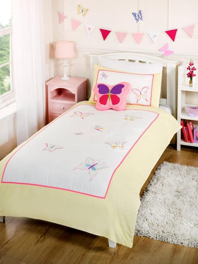 Sweet Dreams Single Bed Butterfly Kids Duvet/Quilt Cover Bedding Set