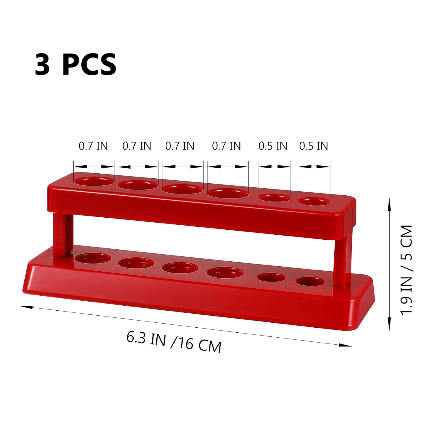 Small Test Tube Racks Plastic 6 Hole 3pcs Tube Holder School Laboratory Supplies School Teaching (Random Color) - Image 4