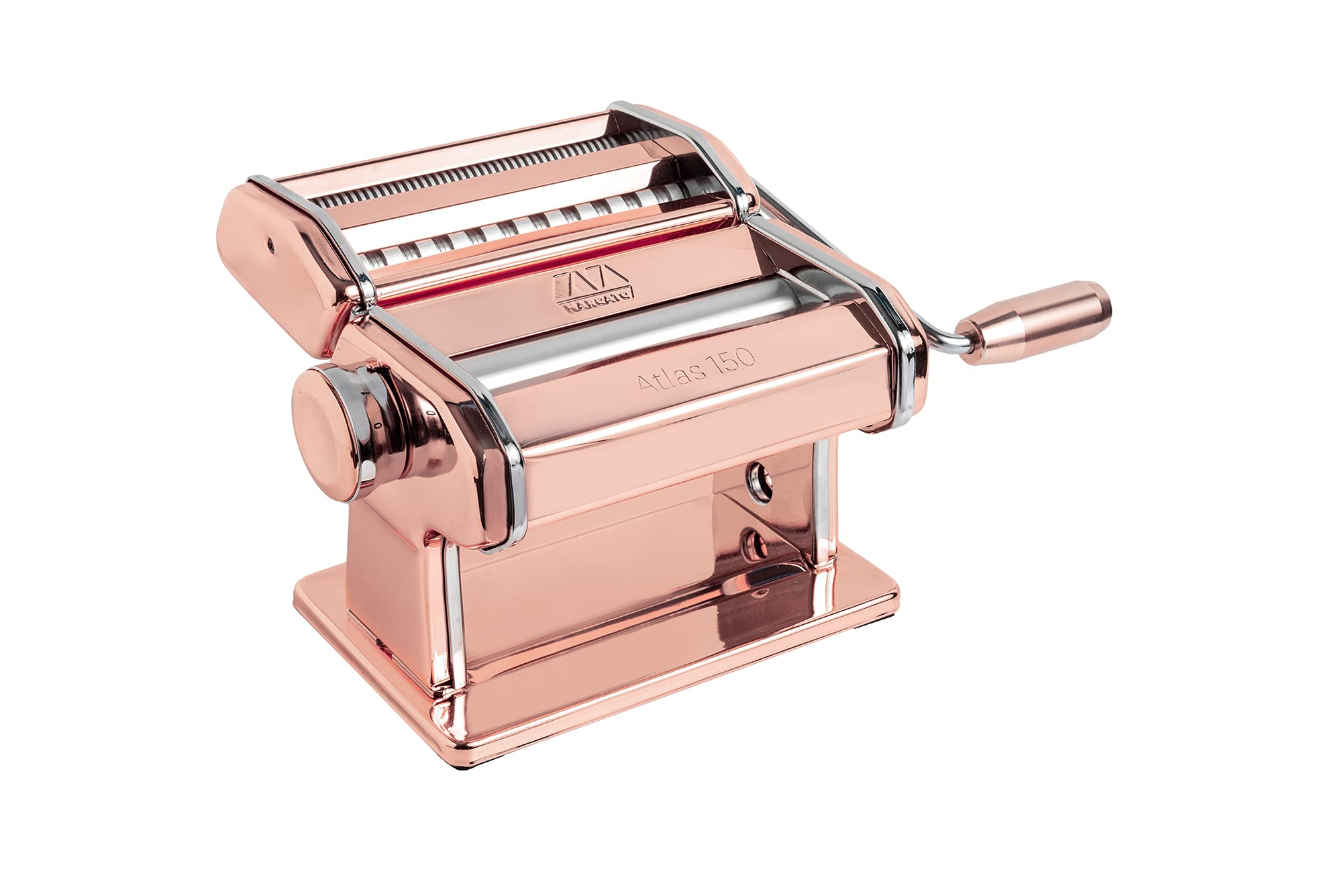 Marcato Pasta Machine, Pasta Maker, Pasta Roller for Handmade Pasta, Made in Italy, Copper Steel, for Lasagna, Fettuccine, Tagliolini, Compatible with 11 Extra Attachments. Model: Atlas 150, Cooper