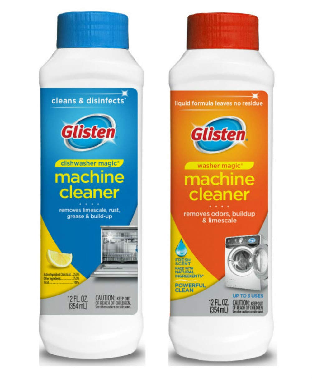 Glisten Dishwasher Magic and Washer Magic, Value Pack, 12 Fl. Oz
