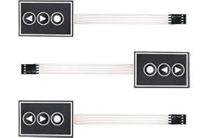 JESSINIE 3Pcs 1x3 Matrix Membrane Switch 3Key Membrane Switch Keypad Keyboard PVC PET Control Panel Switch 36*55mm 4Pin DIY Accessory for Arduino