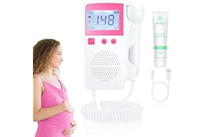 WANJYOUP Baby Heartbeat Monitor Pregnancy Portable Doppler Fetal Easy to Use at Home