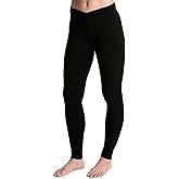 Cuddl Duds Softwear with Stretch Leggings for Women - Soft Lightweight Base Layer Tights - Mid Rise Crossover Waistband