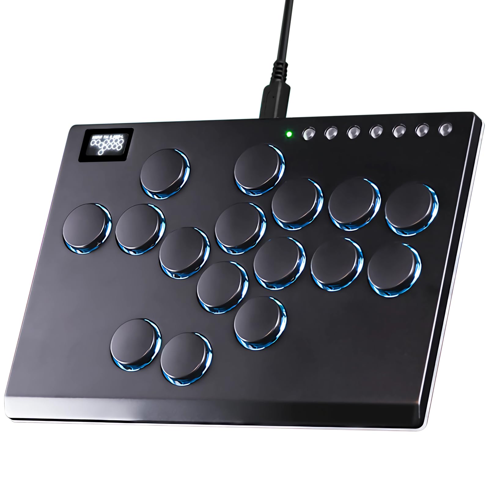 Sehawei Haute42 Leverless Arcade Stick 16Keys All-Button Controller with Custom RGB & Turbo Functions,Arcade Fighting Stick Compatible with PC/Ps3/Ps4/Switch/Steam-Supports SOCD