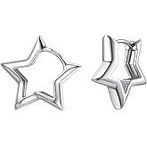FindChic Hypoallergenic Small Star/Heart/Spike/Square Huggie Earrings for Women 14K Gold/Platinum Plated Cute Hoop Earrings Jewelry Gift for Her, with Gift Box
