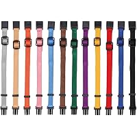 Welpenhalsbänder 12er-Set – Größe M-L (22–35 Cm), Aus Nylon – In 12 Verschiedenen Farben Zur Wurfunterscheidung