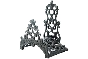 Sungmor Heavy Duty Cast Iron Garden Hose Holder - Wall Mounted Water Hose Hanger - Antique Emblem Decorative Hose Reel - Water Hose Rack Butler Storage - Two Installation Methods Wall Decor Holder