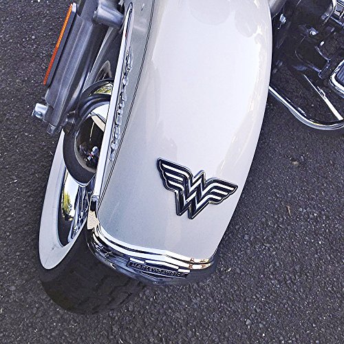 Fan Emblems Wonder Woman Logo 3D Car Emblem Black/Chrome, DC Comics Automotive Sticker Decal Badge Flexes to Fully Adhere to Cars, Trucks, Motorcycles, Laptops, Windows, Almost Anything - Thumbnail 3