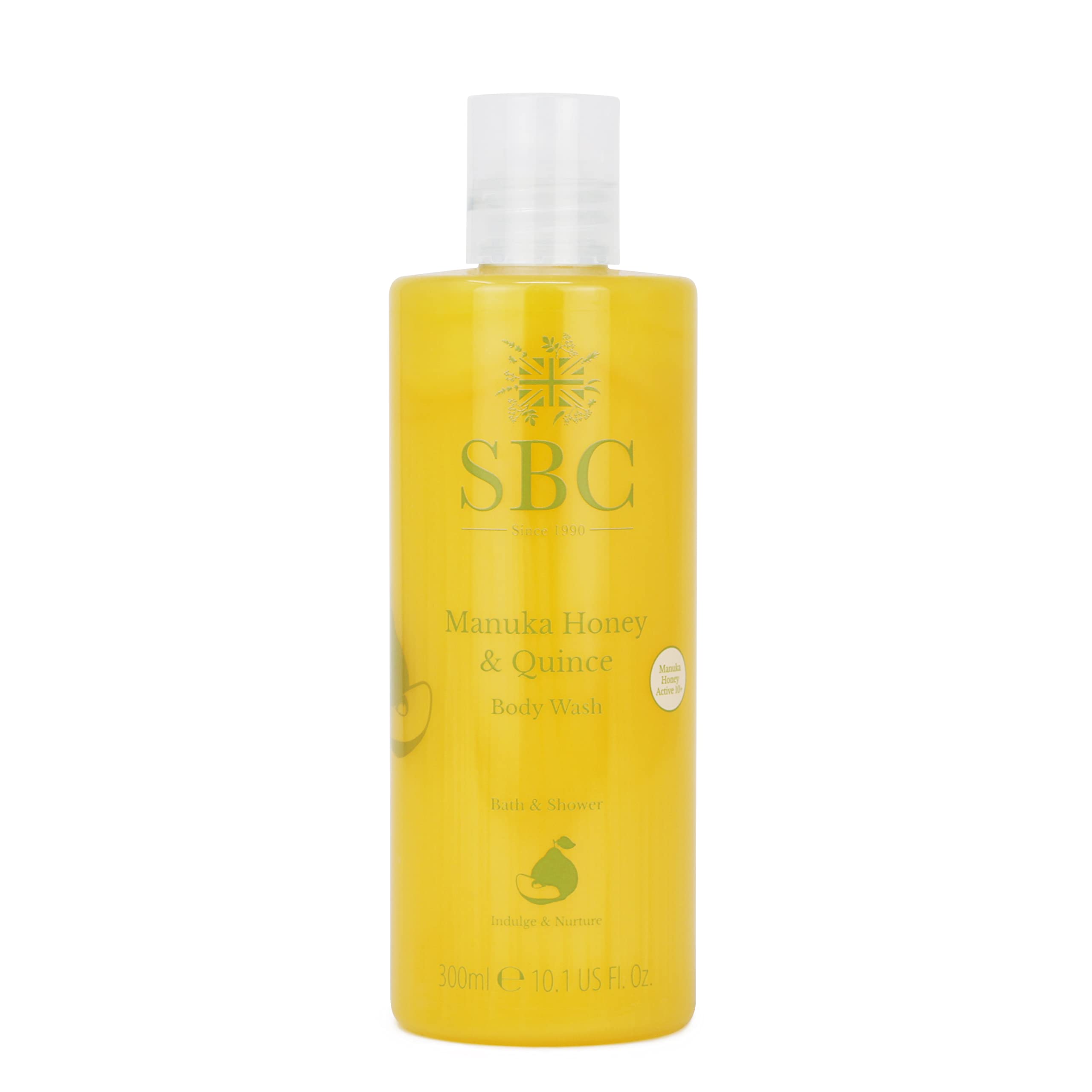 SBC Skincare Manuka Honey & Quince Body Wash - 300ml | Nourishing Shower Cream For All The Family | Body Wash For Dry And Irritated Skin | SLS And Soap Free