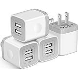 X-EDITION Wall Charger,4-Pack 2.1A Dual Port USB Power Adapter Plug Charging Block Cube for Phone 8/7/6 Plus/X, Pad, Samsung 