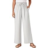 AKEFUN Womens Palazzo Pants Wide Leg High Waist Flowy 2026 Casual Summer Linen Beach Loose Comfy Boho Pants with Pockets