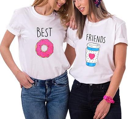 Best Friend Shirts Cartone Animato Cotone Coppia T Shirt