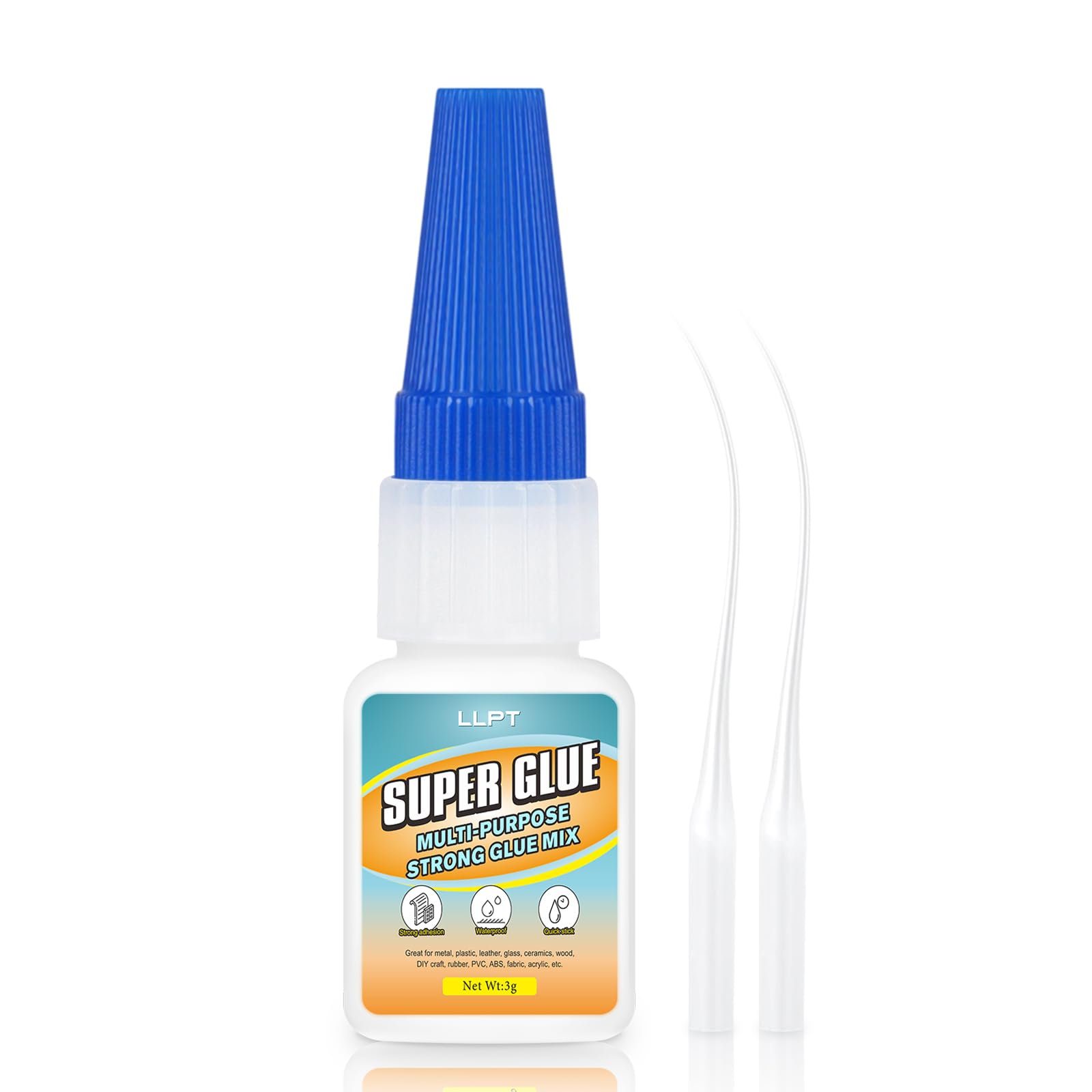 Photo 1 of LLPT Super Glue | Net 3g | Clear All Purpose Superglue with Anti-Clog Cap | Super Fast Strong Thin Adhesive Professional | Plastic Metal Ceramic Glass Leather DIY Craft (LSG003-1E) | 1 Pack
