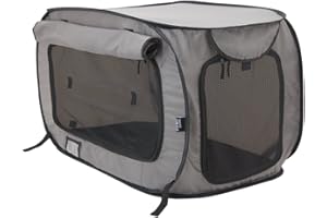 SportPet Designs Large Pop Open Kennel, Portable Cat Cage Kennel, Waterproof Pet bed, Carrier Collection