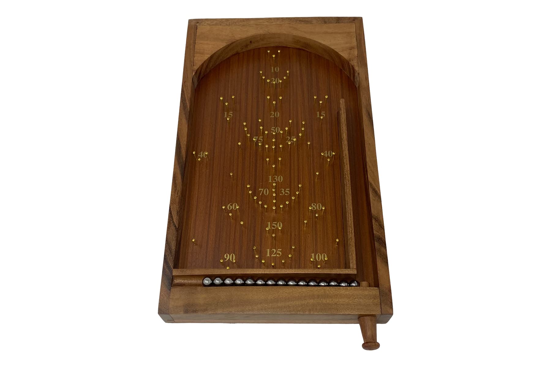 Thorness Large Bagatelle Table Top Wooden Pinball Game Brass Retro Art Décor Vintage Fashioned Game Perfect for Pub Bar Shed Christmas Game Work Parties Birthday Parties, Multicolor