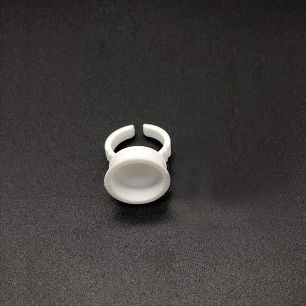 Yesmin 100pcs Disposable Plastic Glue Holder Rings, Pigment Ink Cups for Eyelash Extensions Nail Art, Microblading - Image 5