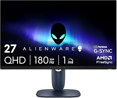 Alienware AW2725DM 27 Gaming Monitor QHD 180Hz G-Sync Compatible HDR400
