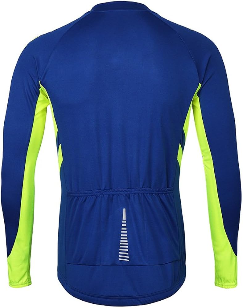 ARSUXEO Men's Full Zipper Long Sleeves Cycling Jersey Bicycle MTB Bike Shirt 6030 : Clothing