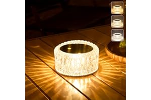 Leroxo Portable Crystal LED Table Lamp, 3-Levels Brightness Desk Lamp,3 Color Touch Control Rechargeable Lamp for Bedroom Liv