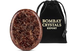 BOMBAY CRYSTALS EXPORT Garnet Worry Stone – Natural Polished Thumb Palm Stone for Energy, Passion & Grounding – Pocket Crystal for Focus & Inner Strength