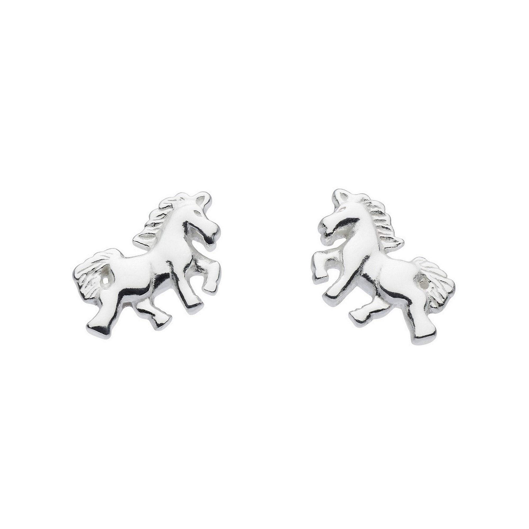 Dew Sterling Silver Mythical Unicorn Stud Earrings 4669HP