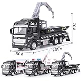 BDASDF Fire truck toy set ladder truck lift rescue vehicle model boy child pull back engineering vehicle combination,Alloy power recovery car [3 cars]