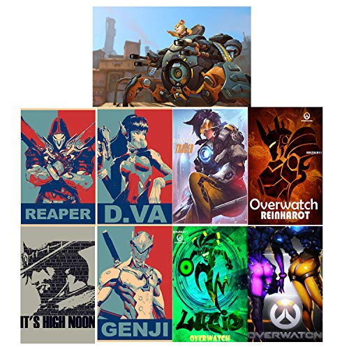 Game Character Overwatch Sticker Pack 20-Pcs, GTOTd Sticker Decals Vinyls for Laptop,Kids,Cars,Motorcycle,Bicycle,Skateboard Luggage,Bumper Stickers Hippie Decals Bomb Waterproofï¼ˆNot Randomï¼‰