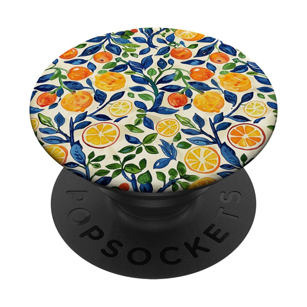 Coastal Summer Italian Mosaic European Preppy Citrus & Berry PopSockets Swappable PopGrip