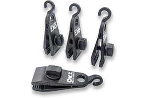 ORXPLUS TOOLS 4pcs Thumb Screw Tarp Clips with Hook, Tent Clamps, Awning Clamp Set for Camping Canopies, Car Cover, Winter Bo
