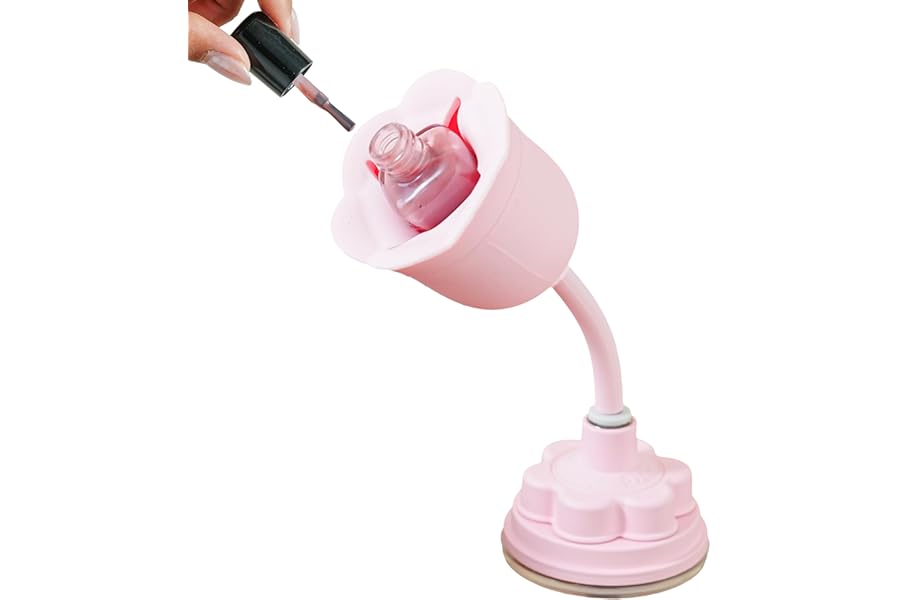 360° Rotating Nail Polish Bottle Holder,Anti-Spill Nail Polish Holder Stand, Tilted and Anti-Spill Stand,Fingernail Painting, Nail Art Tools,Nail Polish Accessories (Pink)