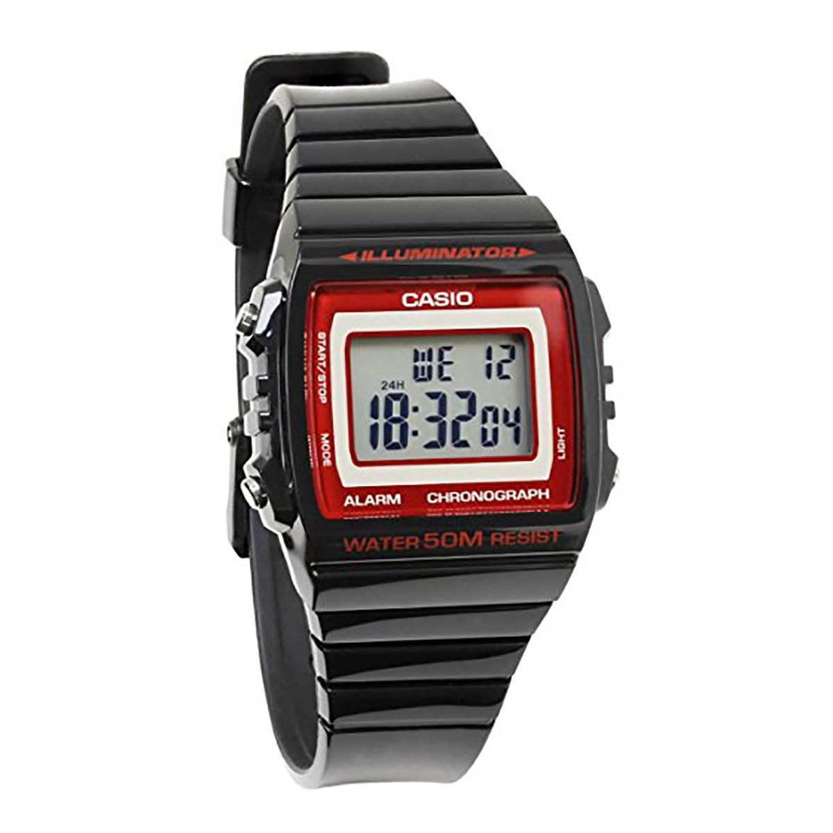 Casio Pocket Watch Chain W-215H-1A2, Black/White, Strip