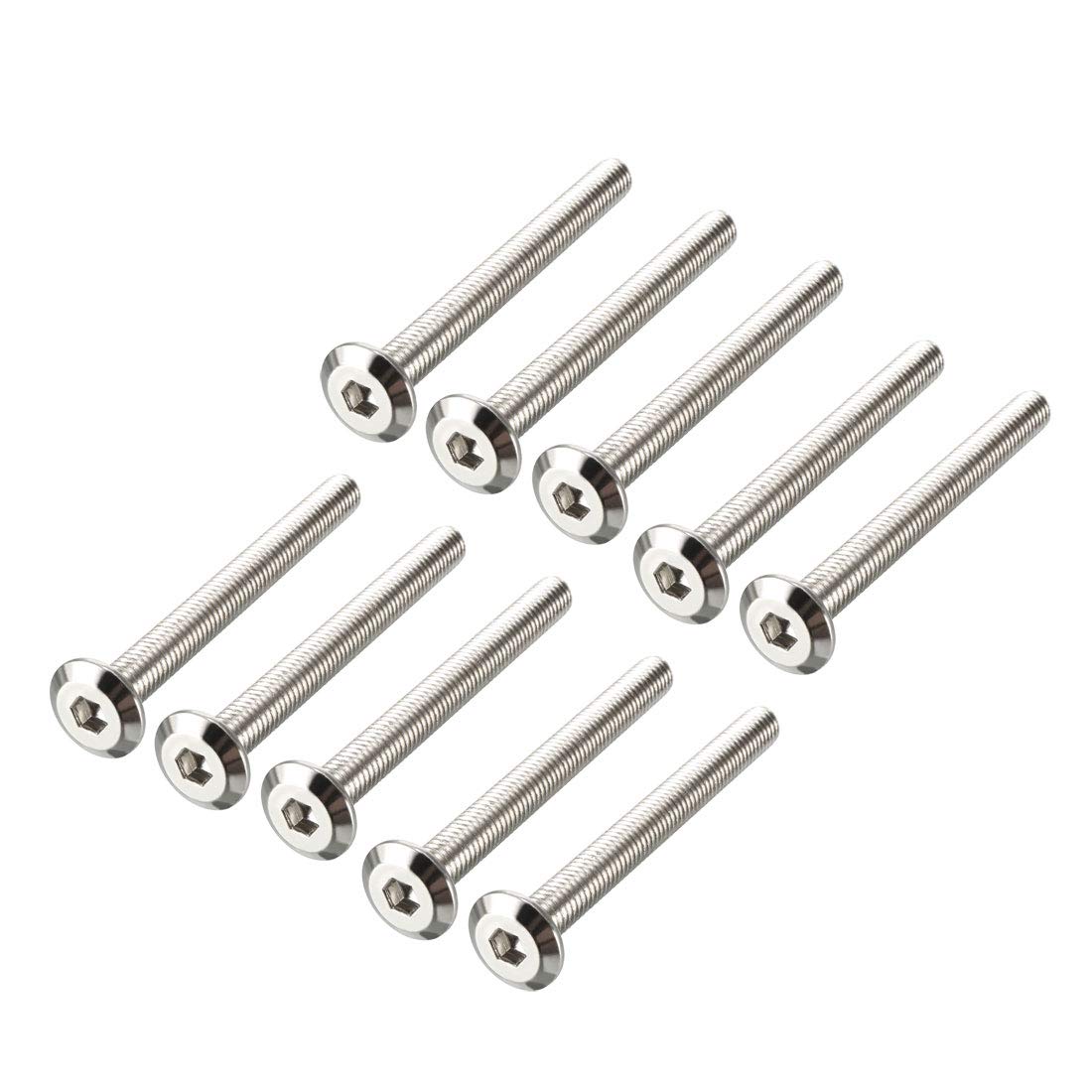 sourcing map M6x60mm Furniture Bolts Hex Socket Screws Fastener Carbon Steel 10pcs