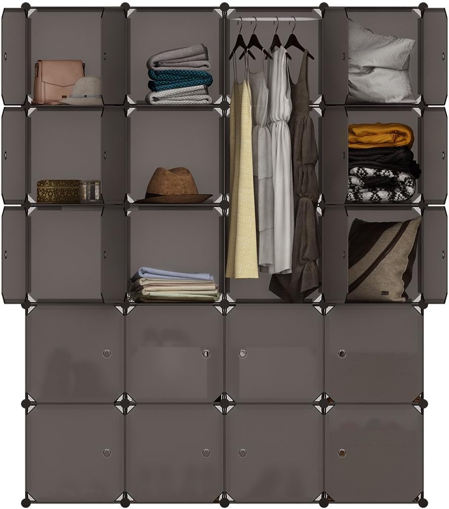 plástico entrelazado Armario modular SZFMMY® para ropa y zapatos con 20