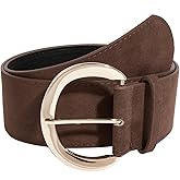 NONGFUGE Fashion Women's Retro Wide Faux Suede Leather Waist Belt for Jeans Dress Coats Casual Wear
